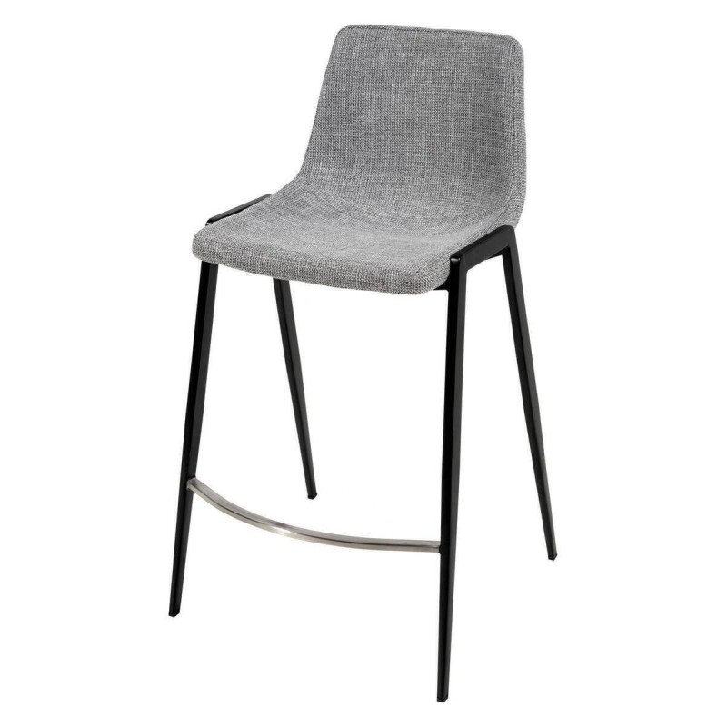 TABURETE ALTURA 65cm TEJIDO GRIS - ACERO ACABADO NEGRO (43x45x92cm)