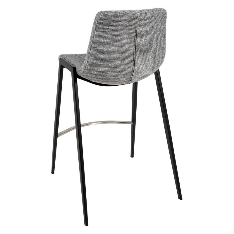 TABURETE ALTURA 65cm TEJIDO GRIS - ACERO ACABADO NEGRO (43x45x92cm)
