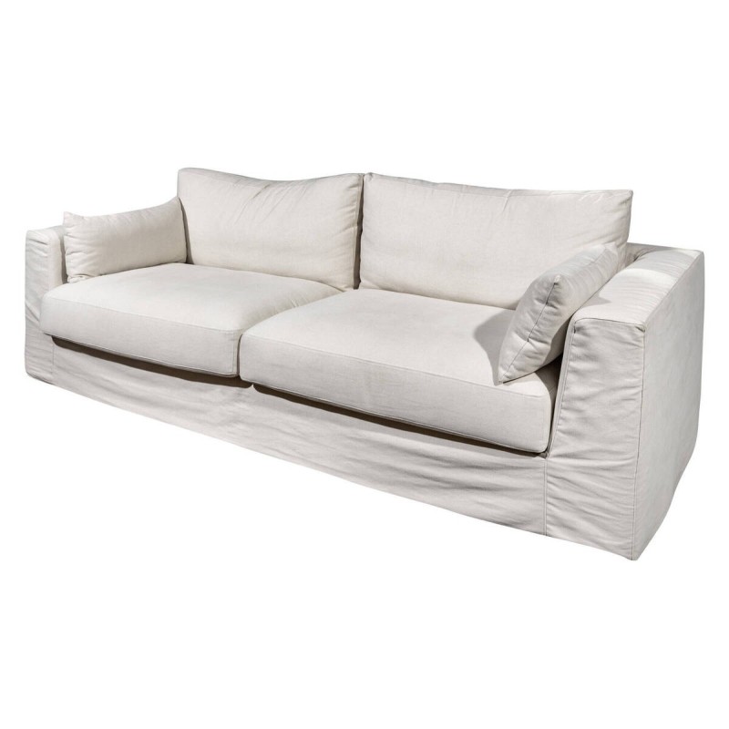 Sofá 3 plazas con sentadas amplias tejido natural 270x110cm
