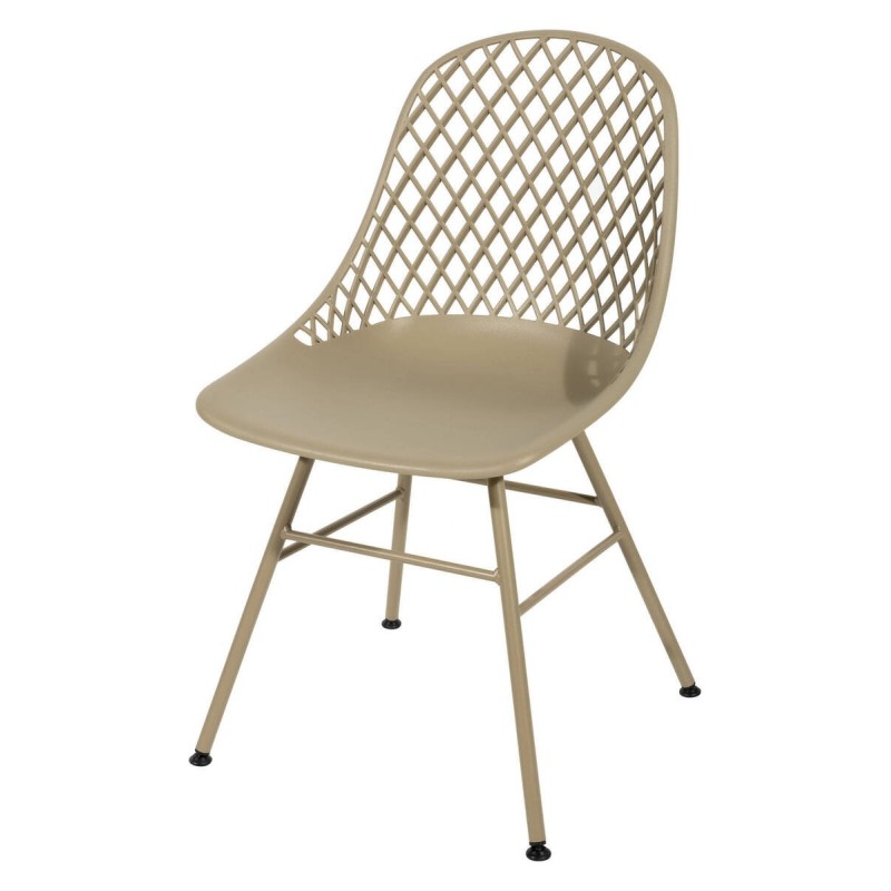 Silla de Lattice polipropileno taupe 46x52x85 cm