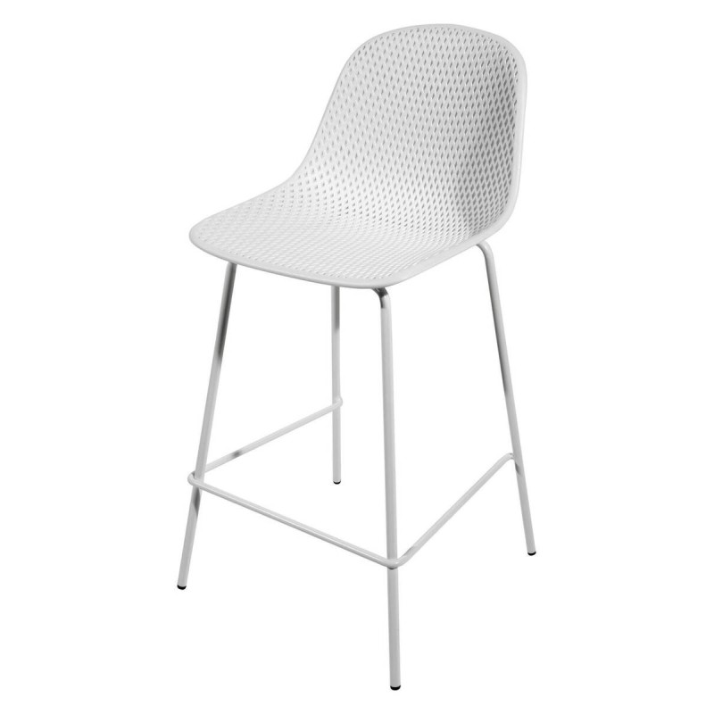 TABURETE BLANCO PATAS DE METAL