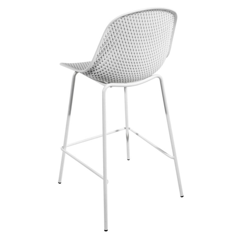 TABURETE BLANCO PATAS DE METAL