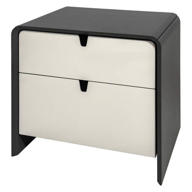 Mesita de noche gris grafito lacada 55x43x50cm