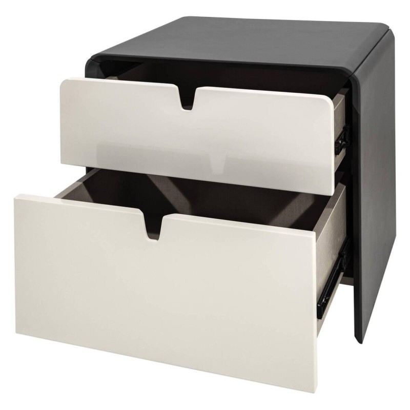 Mesita de noche gris grafito lacada 55x43x50cm