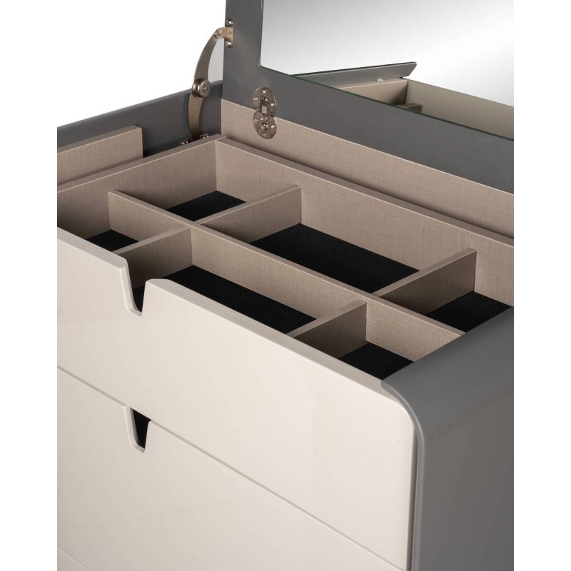 Cómoda axis moderna lacado mate gris oscuro y gris claro 70x43x119cm