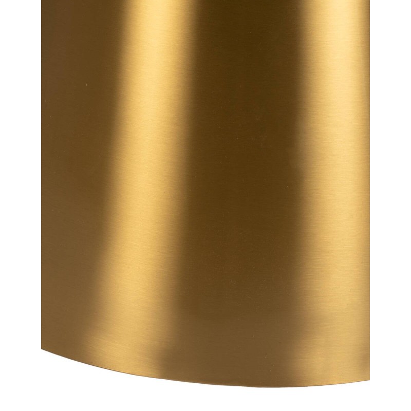 MESA COMEDOR BASE METÁLICA ORO CEPILLADO Y TAPA CERÁMICA BLANCA