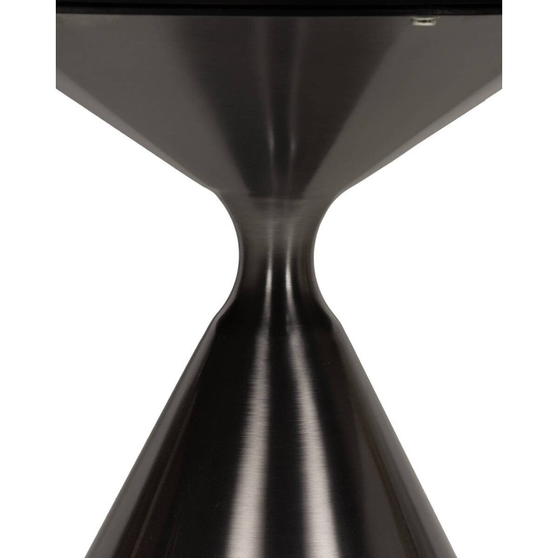 Mesa de comedor redonda nova con tapa de cerámica y base cónica gris 135x76cm