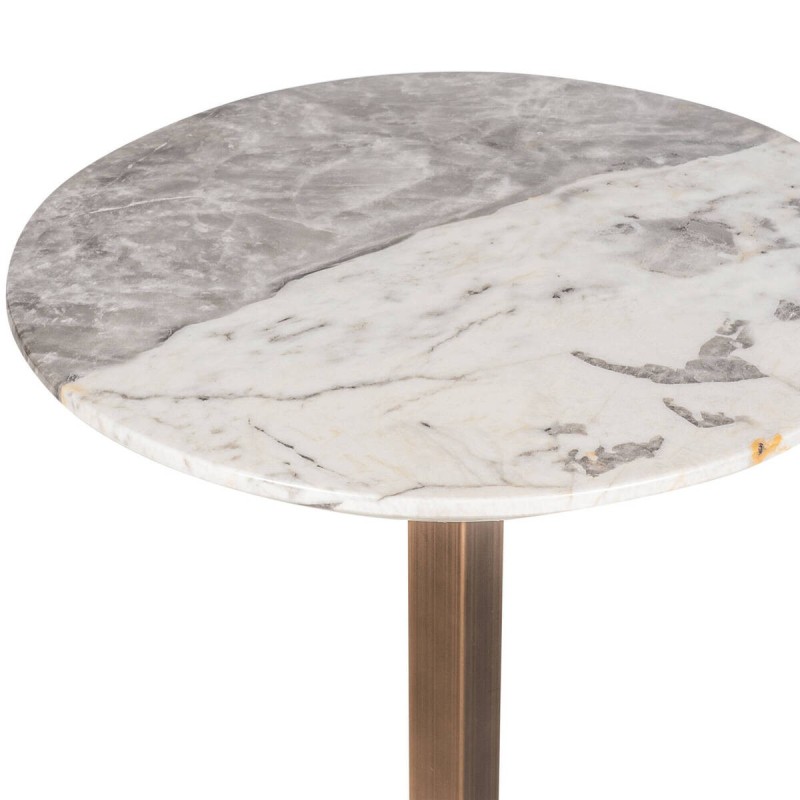 MESA DE RINCÓN PIE METAL BRONCE CEPILLADO