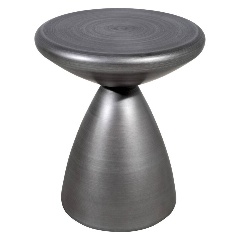 MESA RINCÓN DE METAL ACABADO PLATA CEPILLADA