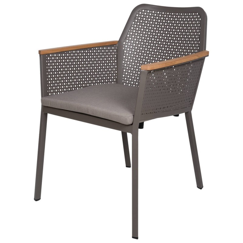 SILLA DE ALUMINIO Y BRAZOS DE TECA 59x63x81cm