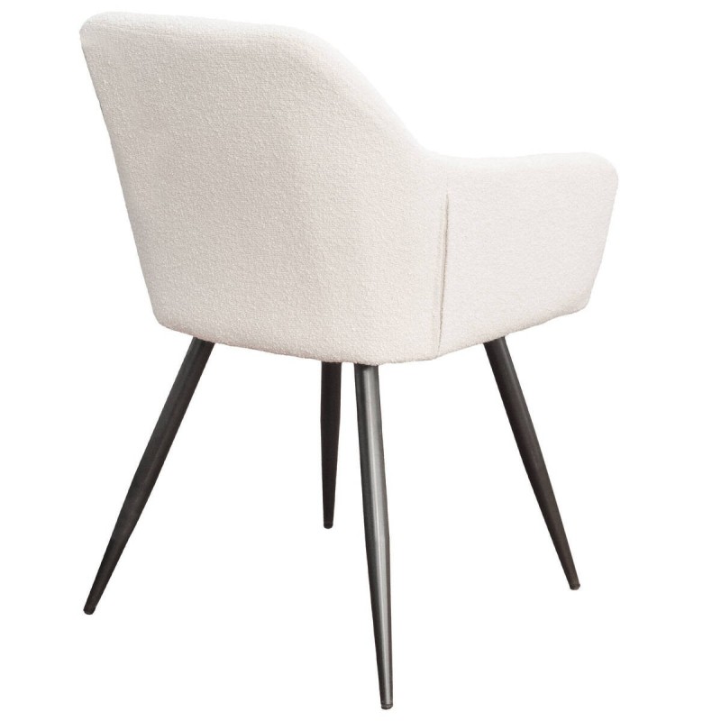 Silla de comedor de borreguito y patas de hierro negro 55x62x82cm