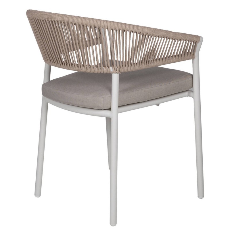 Silla de exterior mata de cuerda y aluminio 54x78x76cm