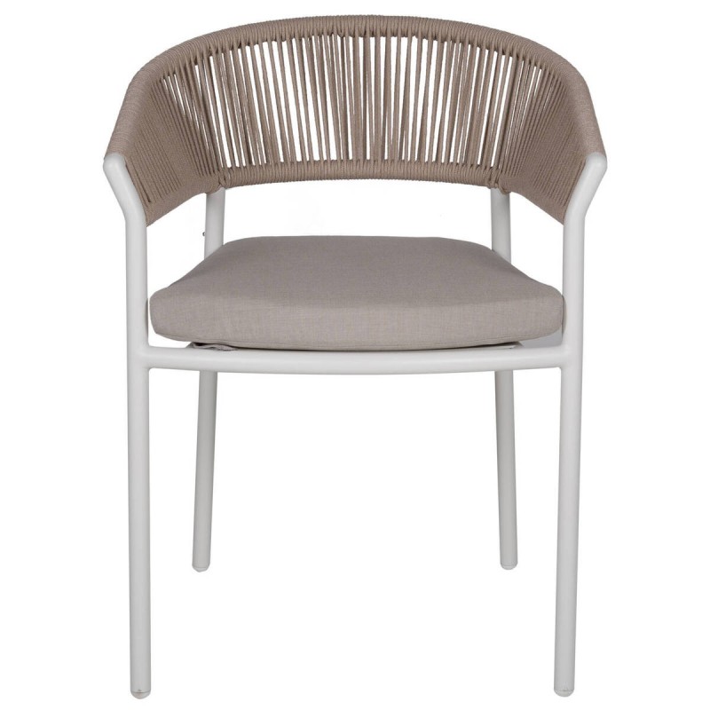 Silla de exterior mata de cuerda y aluminio 54x78x76cm