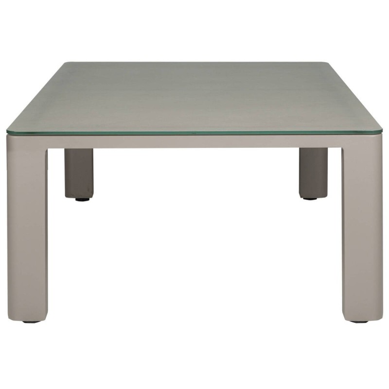 MESA DE CENTRO DE ALUMINIO CHAMPÁN CON TAPA DE CERÁMICA 120x75x41cm
