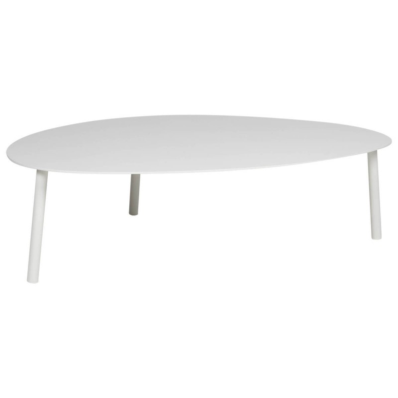 Mesa de centro grande de aluminio color blanco 109x76x30cm