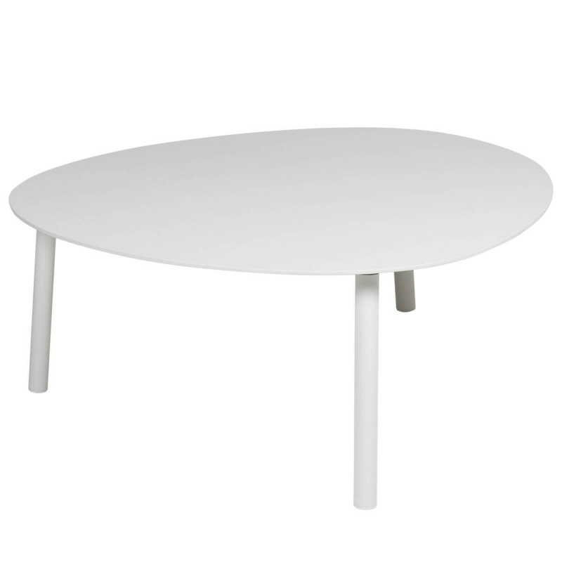 Mesa de centro grande de aluminio color blanco 109x76x30cm