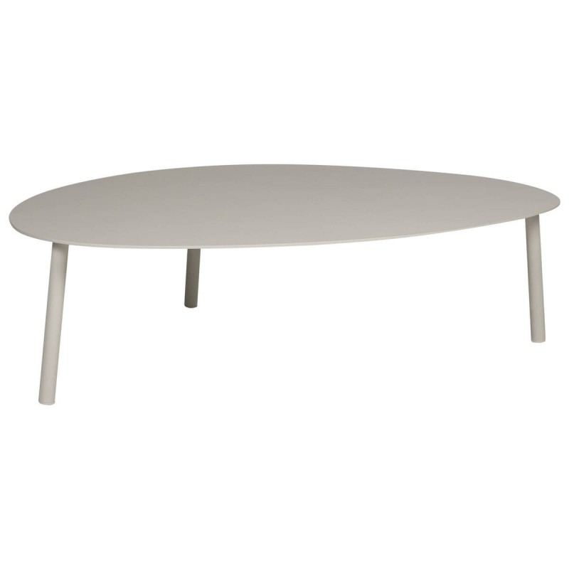 Mesa de centro grande de aluminio gris taupe 109x76x30cm