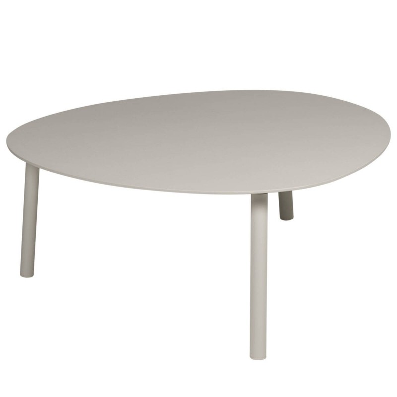 Mesa de centro grande de aluminio gris taupe 109x76x30cm