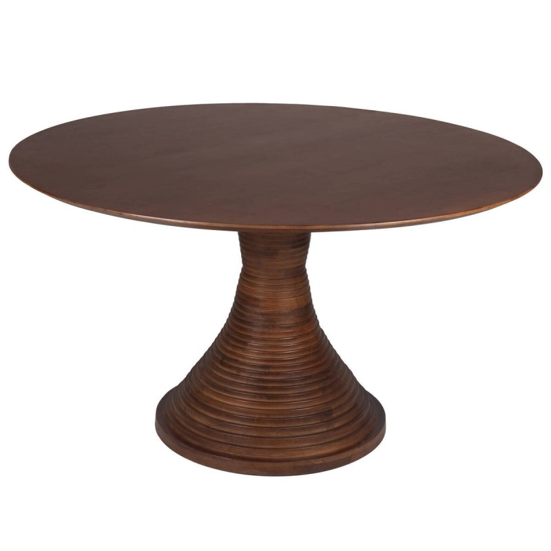 Mesa de comedor redonda de acacia negra 135x76cm