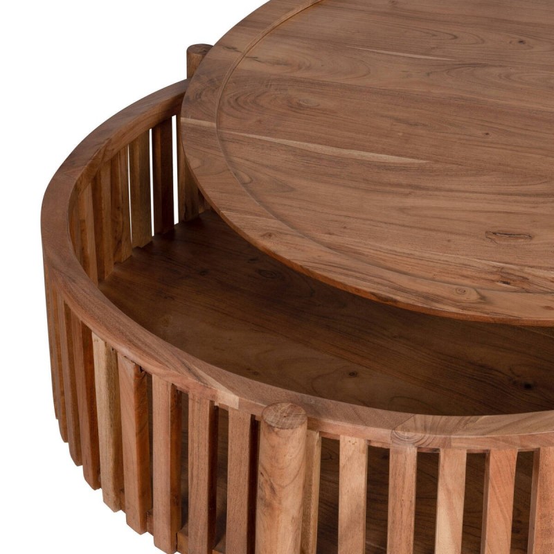 Mesa de centro de acacia con tapa separable 90x90x50cm