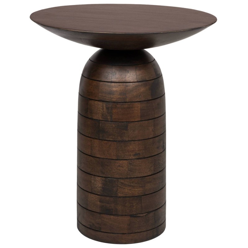 Mesa auxiliar de madera wengué cilindro 51x61cm