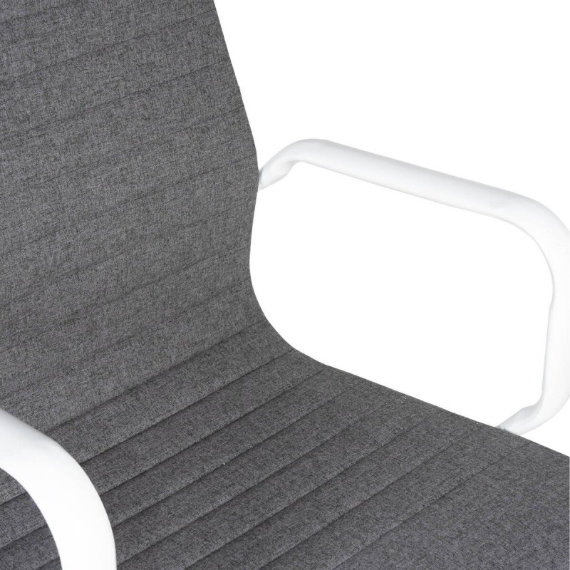 Silla de oficina metal blanco y textil gris 57x63x88cm