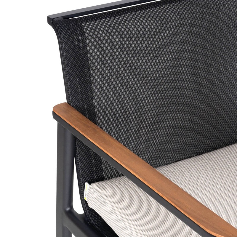 SILLA DE ALUMINIO Y BRAZOS DE TECA 62x63x78cm