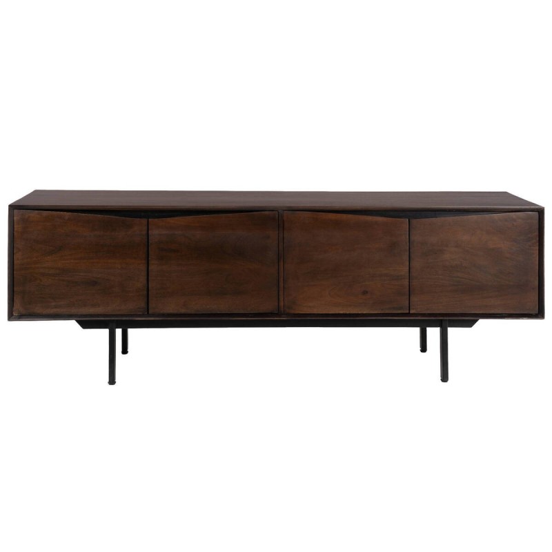 Mesa tv madera wengué con patas de hierro 180x45x62cm
