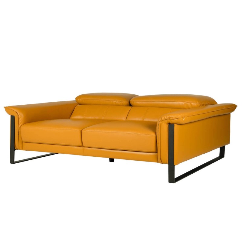 SOFÁ 3 PLAZAS COLOR MANDARINA - BASE DE HIERRO 208x105x90cm