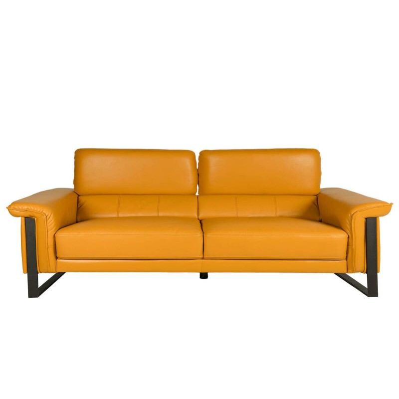 SOFÁ 3 PLAZAS COLOR MANDARINA - BASE DE HIERRO 208x105x90cm