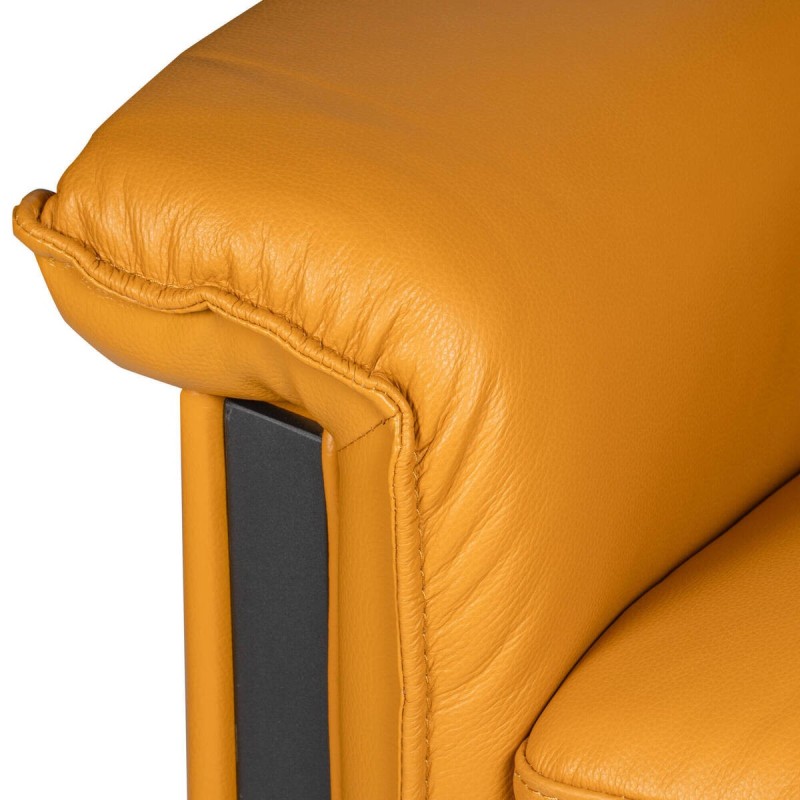 SOFÁ 3 PLAZAS COLOR MANDARINA - BASE DE HIERRO 208x105x90cm