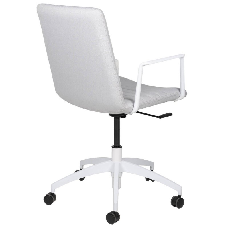 SILLA DE OFICINA DE ALUMINIO BLANCO Y TEXTIL GRIS CLARO 60x56x92cm