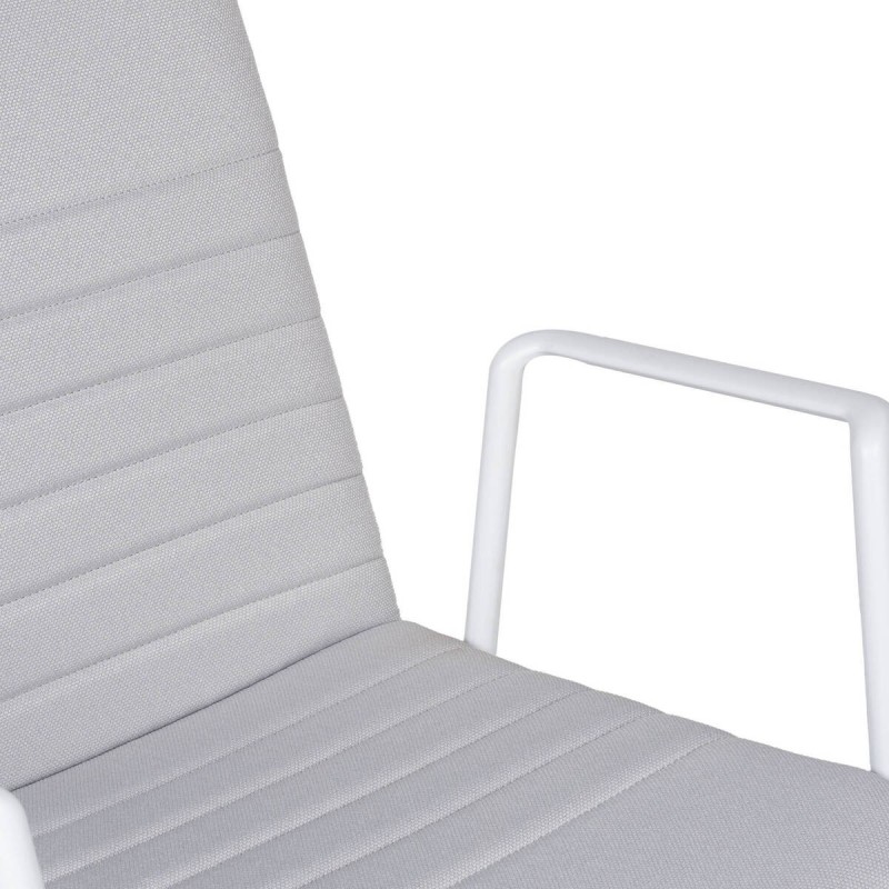 SILLA DE OFICINA DE ALUMINIO BLANCO Y TEXTIL GRIS CLARO 60x56x92cm