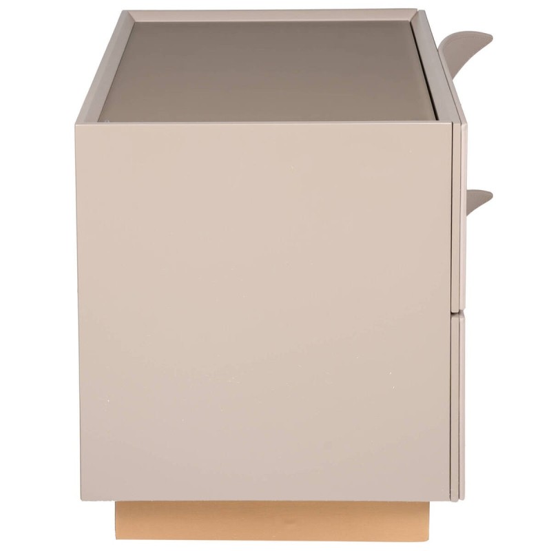 Mesita de noche gris con cajones de diseño 55x40x48cm