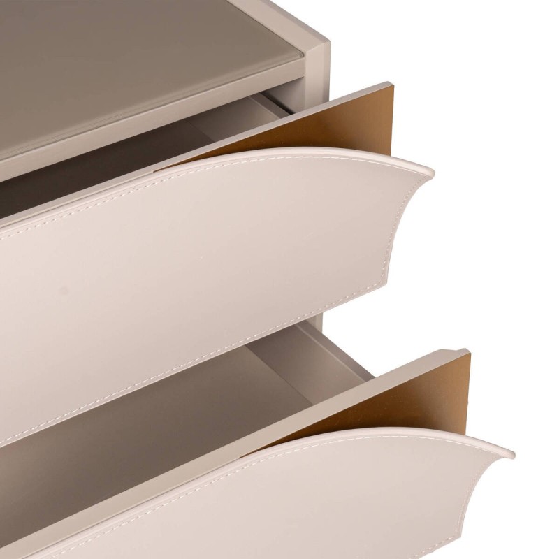 Mesita de noche gris con cajones de diseño 55x40x48cm