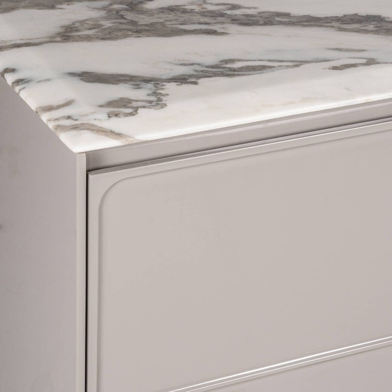 APARADOR GRIS LACADO CON TAPA DE MÁRMOL CALEDONIA 200x42x80cm