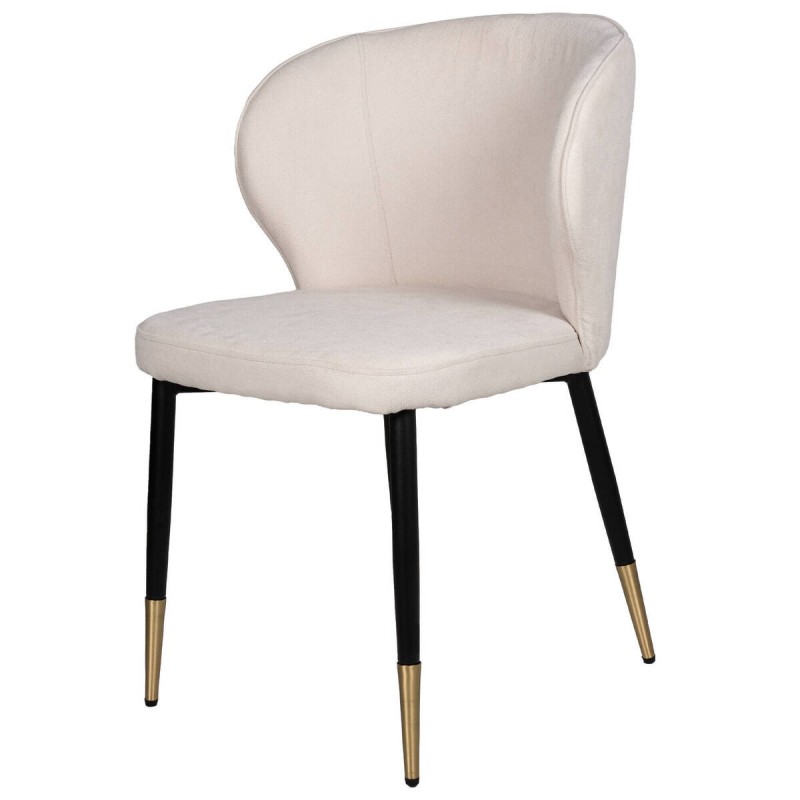 SILLA COMEDOR AURUM CRUDO - PATAS METAL NEGRO CON DETALLE EN ORO 52x58x77cm