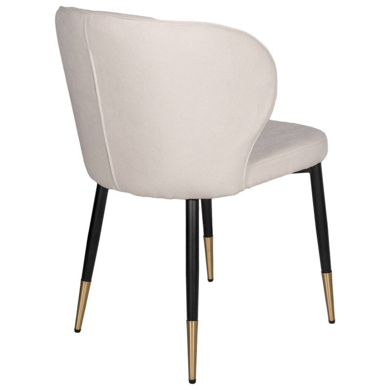SILLA COMEDOR AURUM CRUDO - PATAS METAL NEGRO CON DETALLE EN ORO 52x58x77cm