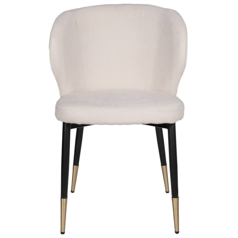 SILLA COMEDOR AURUM CRUDO - PATAS METAL NEGRO CON DETALLE EN ORO 52x58x77cm