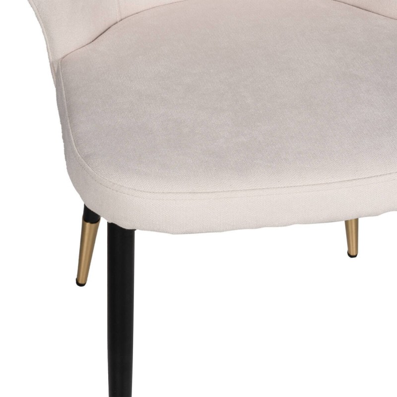 SILLA COMEDOR AURUM CRUDO - PATAS METAL NEGRO CON DETALLE EN ORO 52x58x77cm