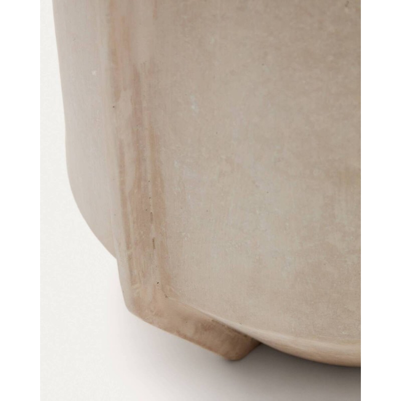 Jarrón meja de papel maché beige 35.5x31.5x38cm