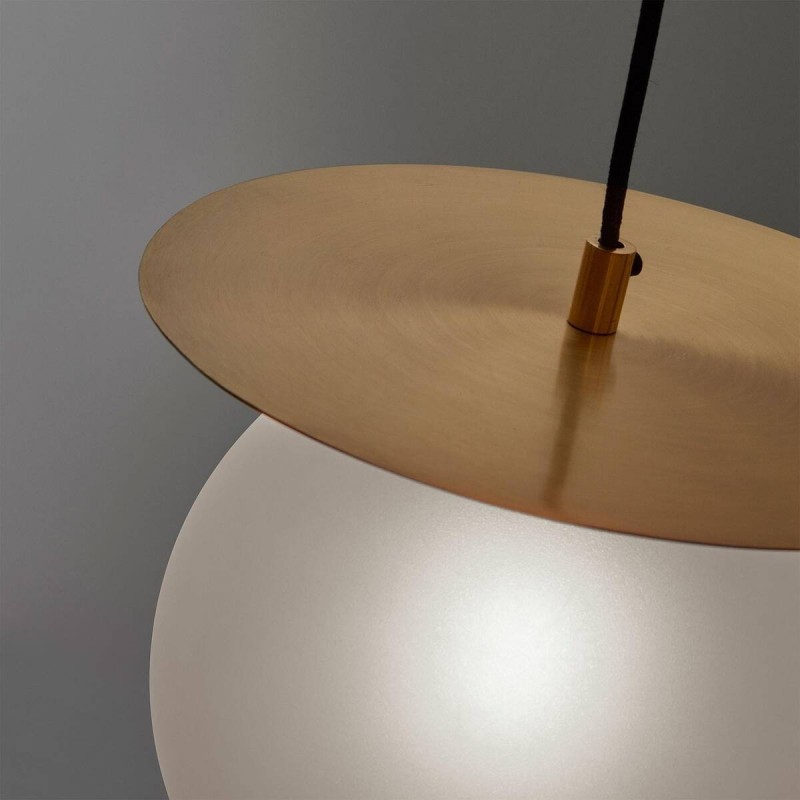 Lámpara de techo manz de latón y cristal glaseado 26x25x25cm