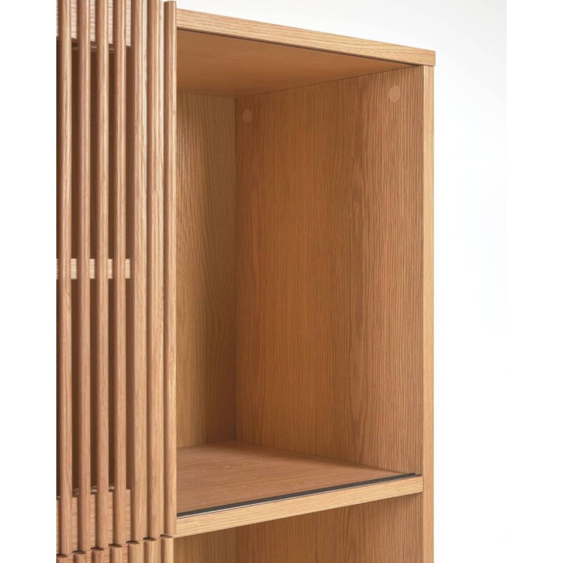 ESTANTERÍA BEYLA DE MADERA MACIZA Y CHAPA DE ROBLE 84.5x170x42.5cm