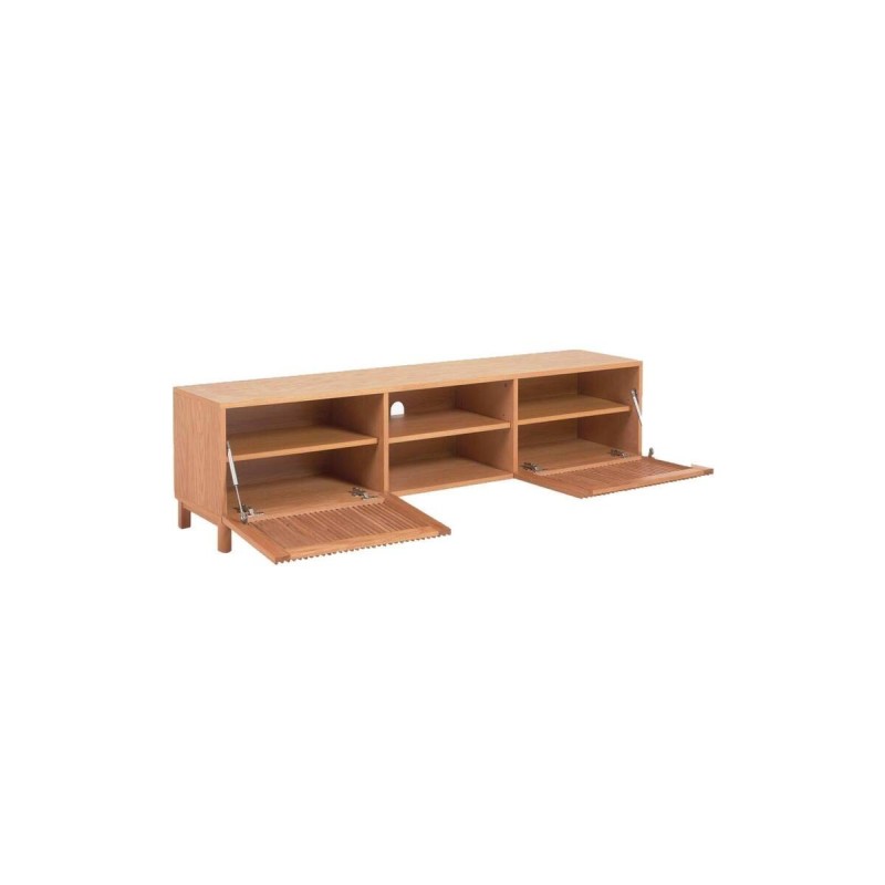 Mueble tv beyla 2 puertas de madera maciza y chapa de roble 180x49,5 cm fsc 100% fsc 100% 49,5 x 180 x 42,5