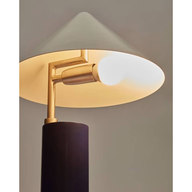 Lámpara de mesa shiva de metal con pintado azul y blanco 26x42x42