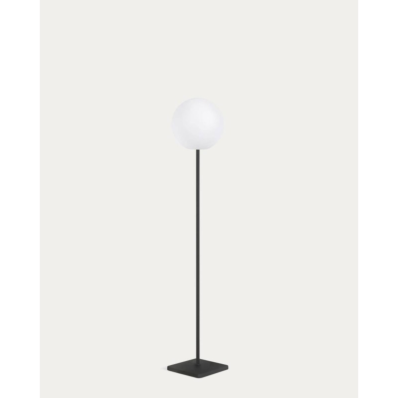 Lámpara de pie solar dinesh de acero negro para exterior 24x120cm