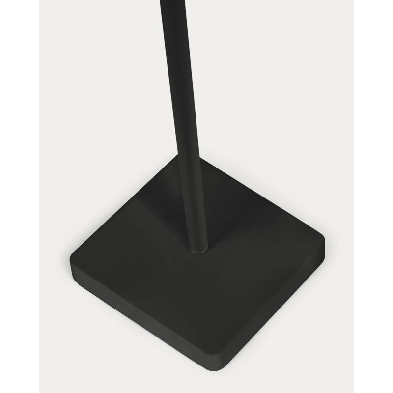 Lámpara de pie solar dinesh de acero negro para exterior 24x120cm