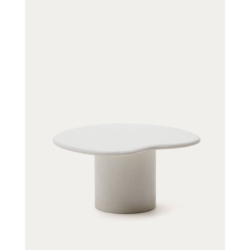 Mesa de centro Macarella de cemento blanco 83x77 cm
