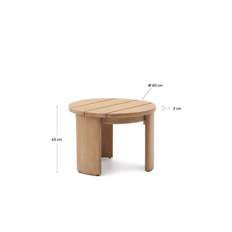Mesa auxiliar xoriguer de madera de eucalipto 64cm