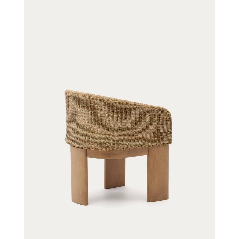 Silla xoriguer de ratán sintético y madera de eucalipto 58x64x78cm